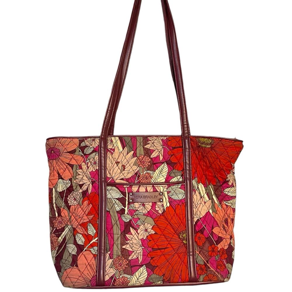 Vera Bradley Red/Pink Bohemian Blooms Purse Tote Bag Women's Multicolor Floral